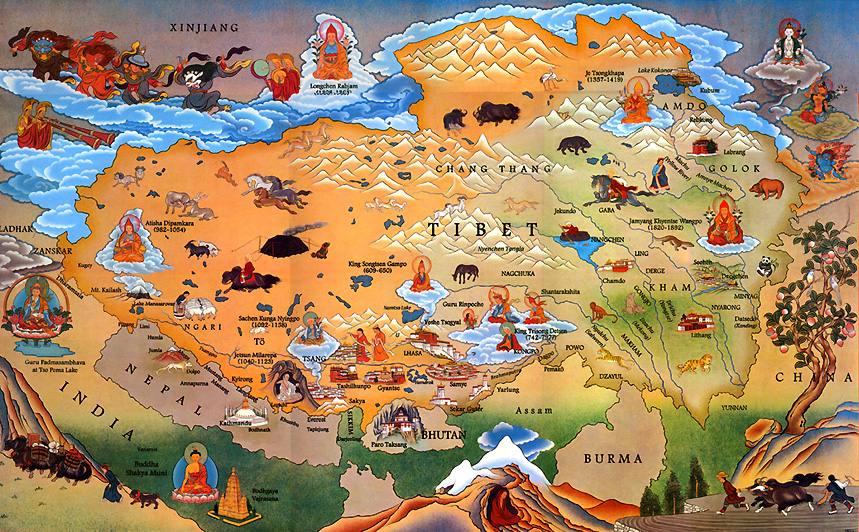 チベットの地図
